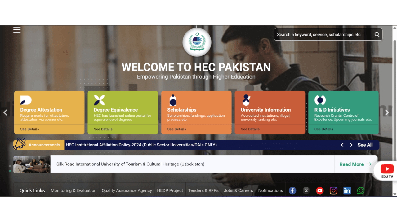 HEC Pakistan Public Portal