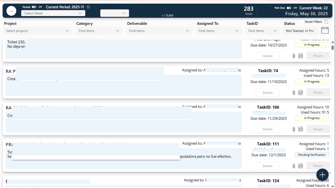 Custom Project Management System